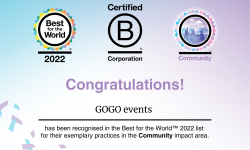 GOGO Events now carbon neutral and recognised by B Corp