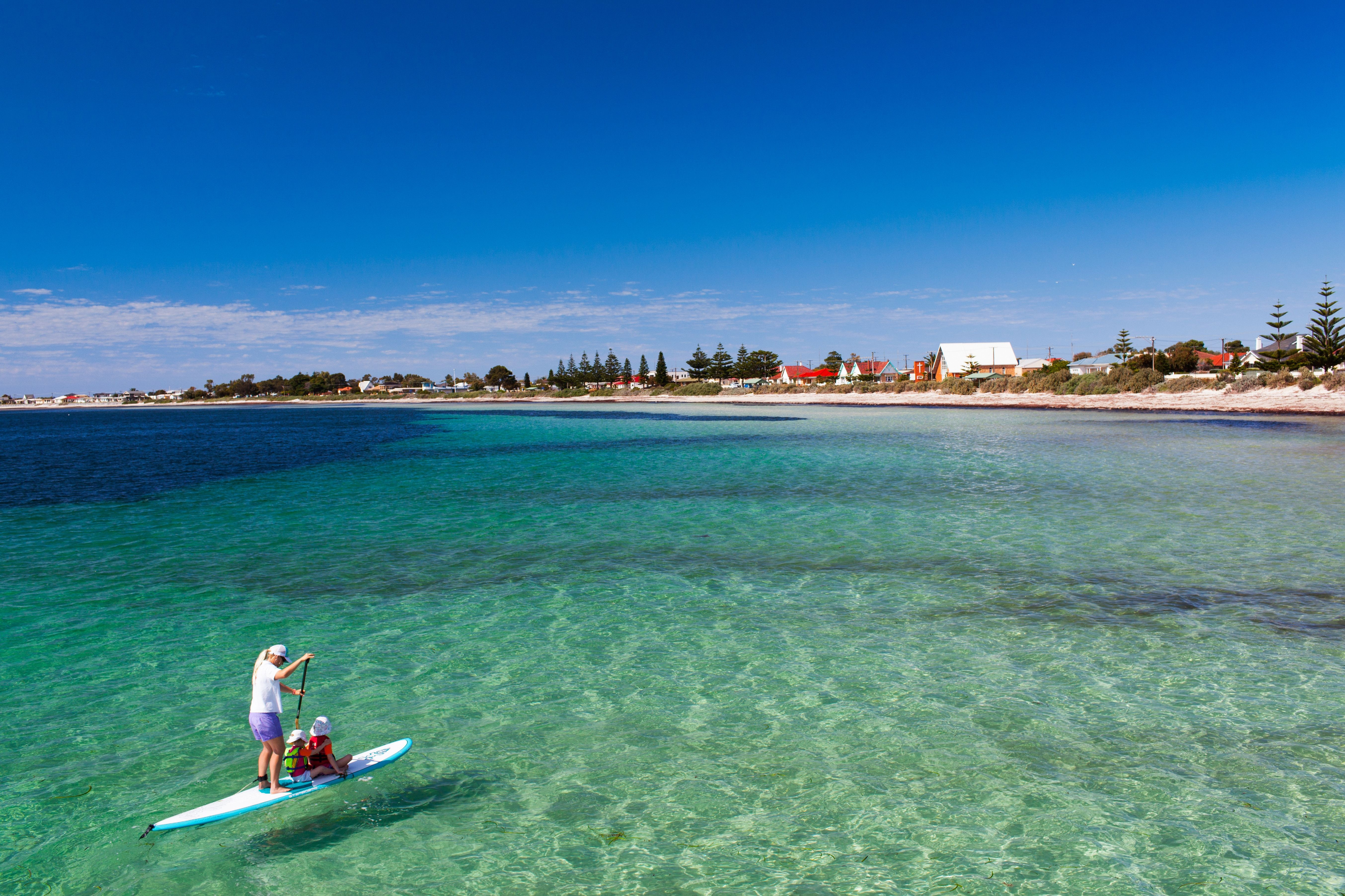 Paddle boarding at Tumby Bay. Image: Robert Lang