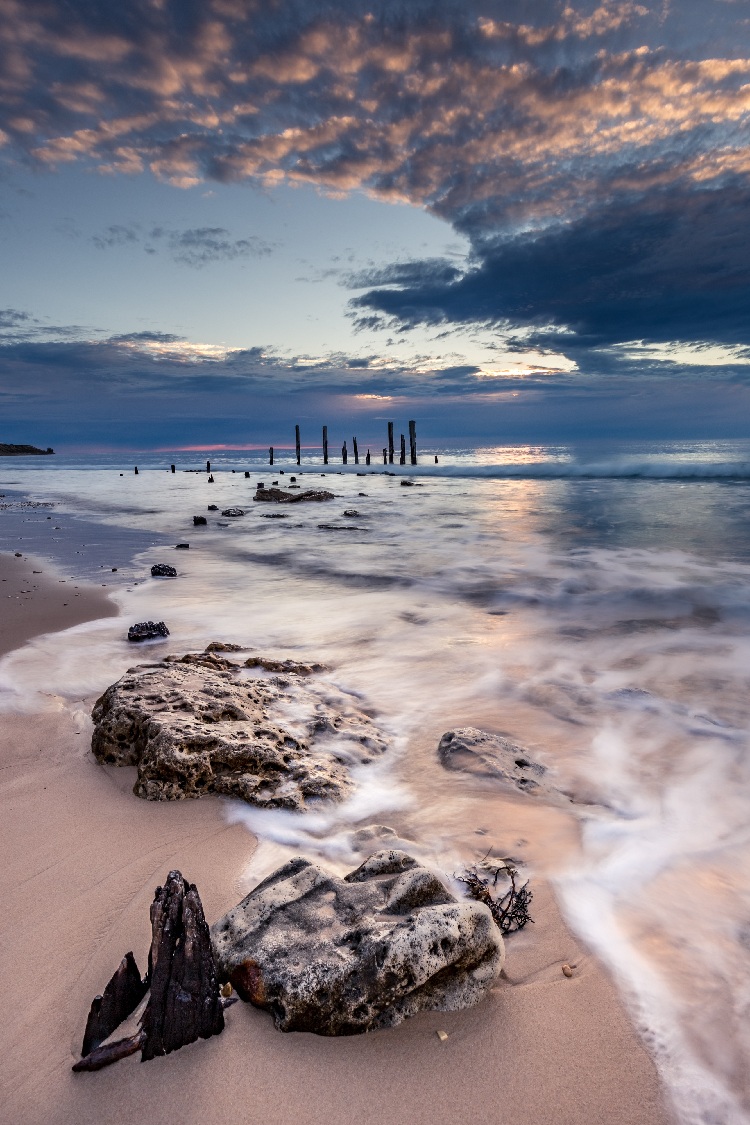 The pylons of the old Port Willunga Jetty. (Photo by Nicole Rix)