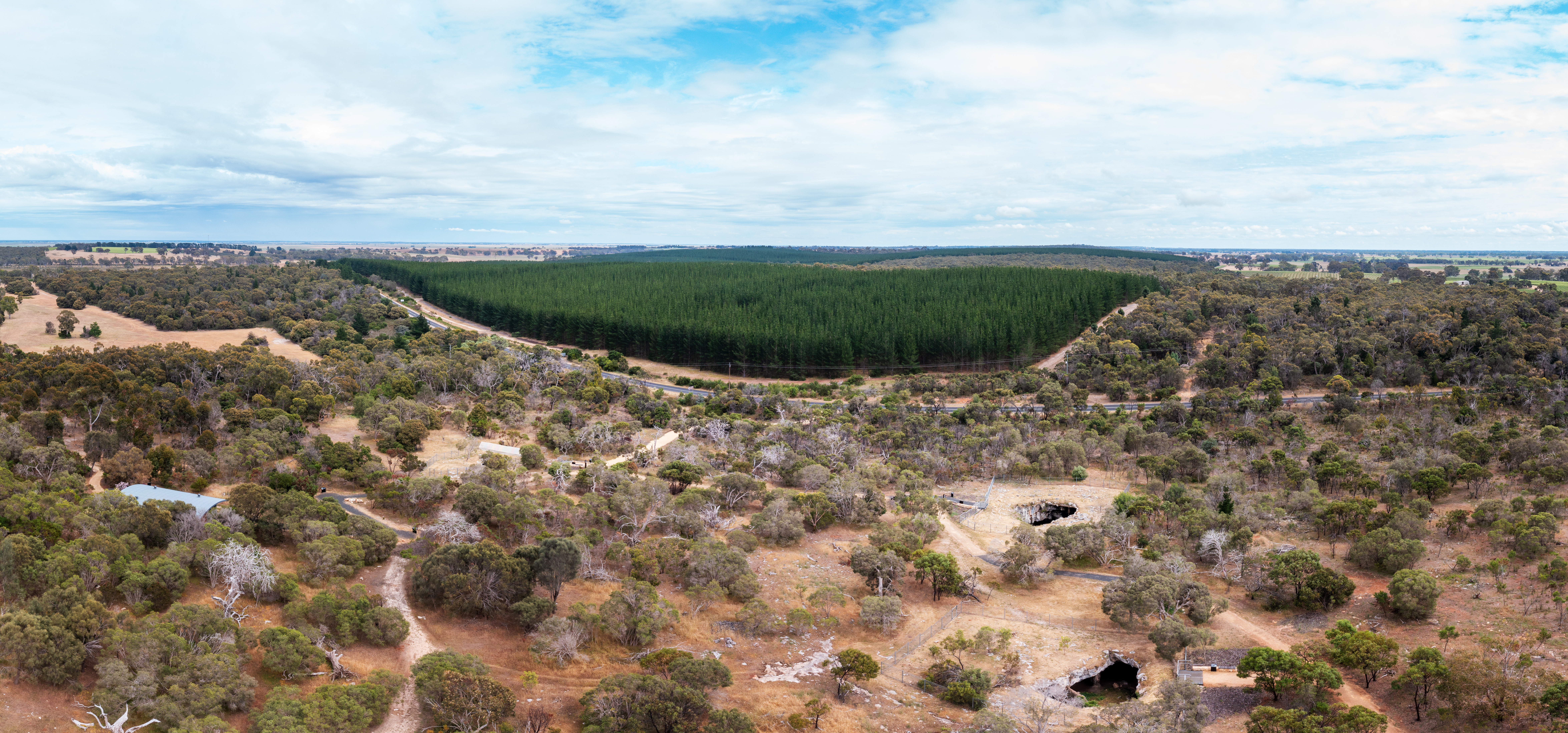 The caves from above