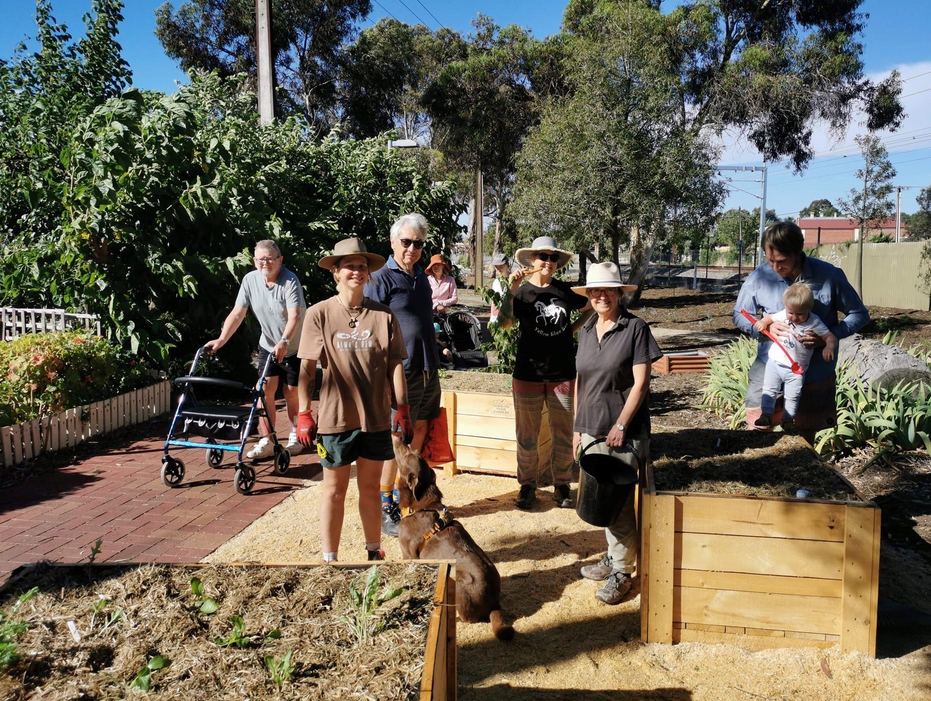 People gathered in a public community garden in their local street. Photo by Brooklyn Mabbott.