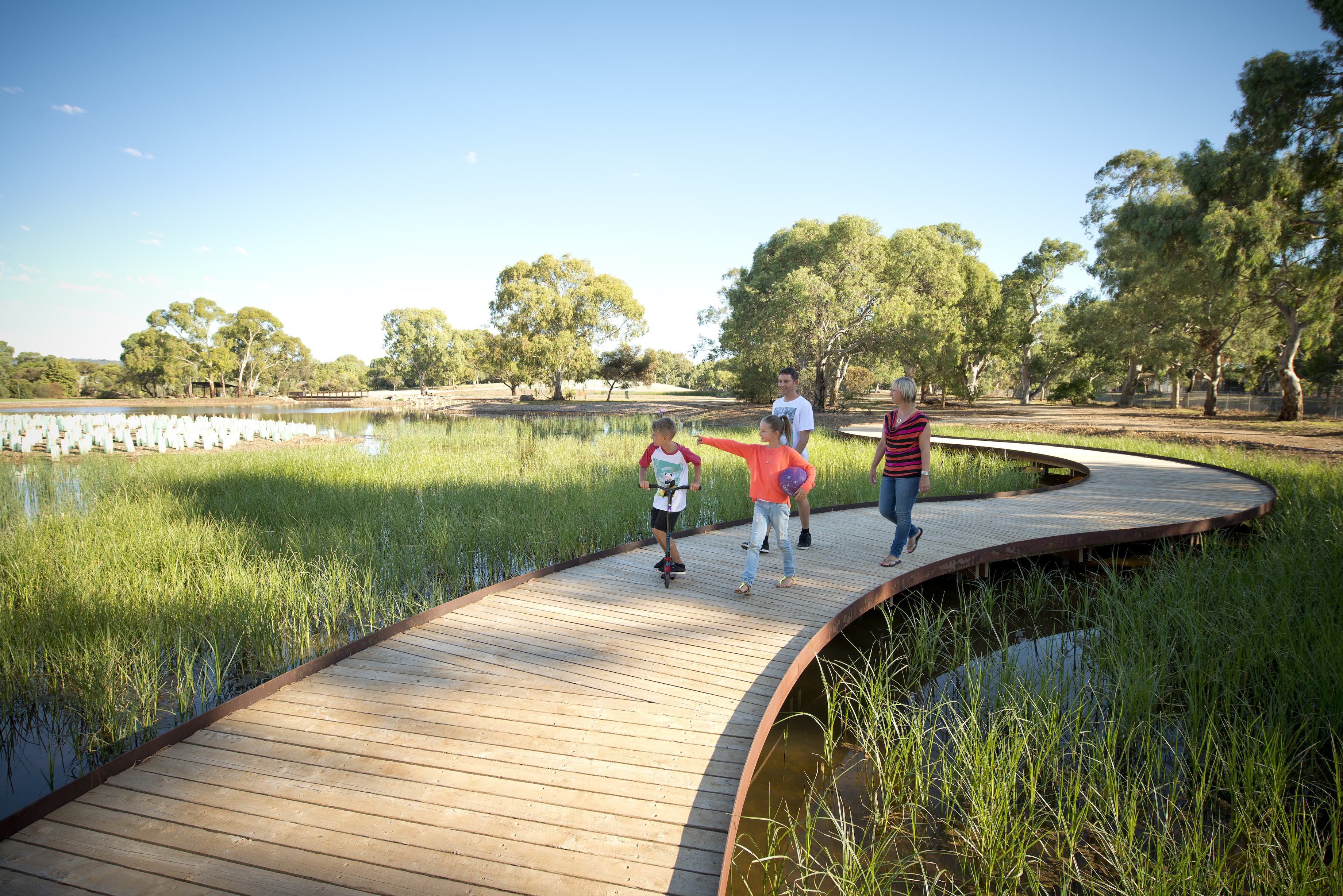 Oaklands Wetland family walking