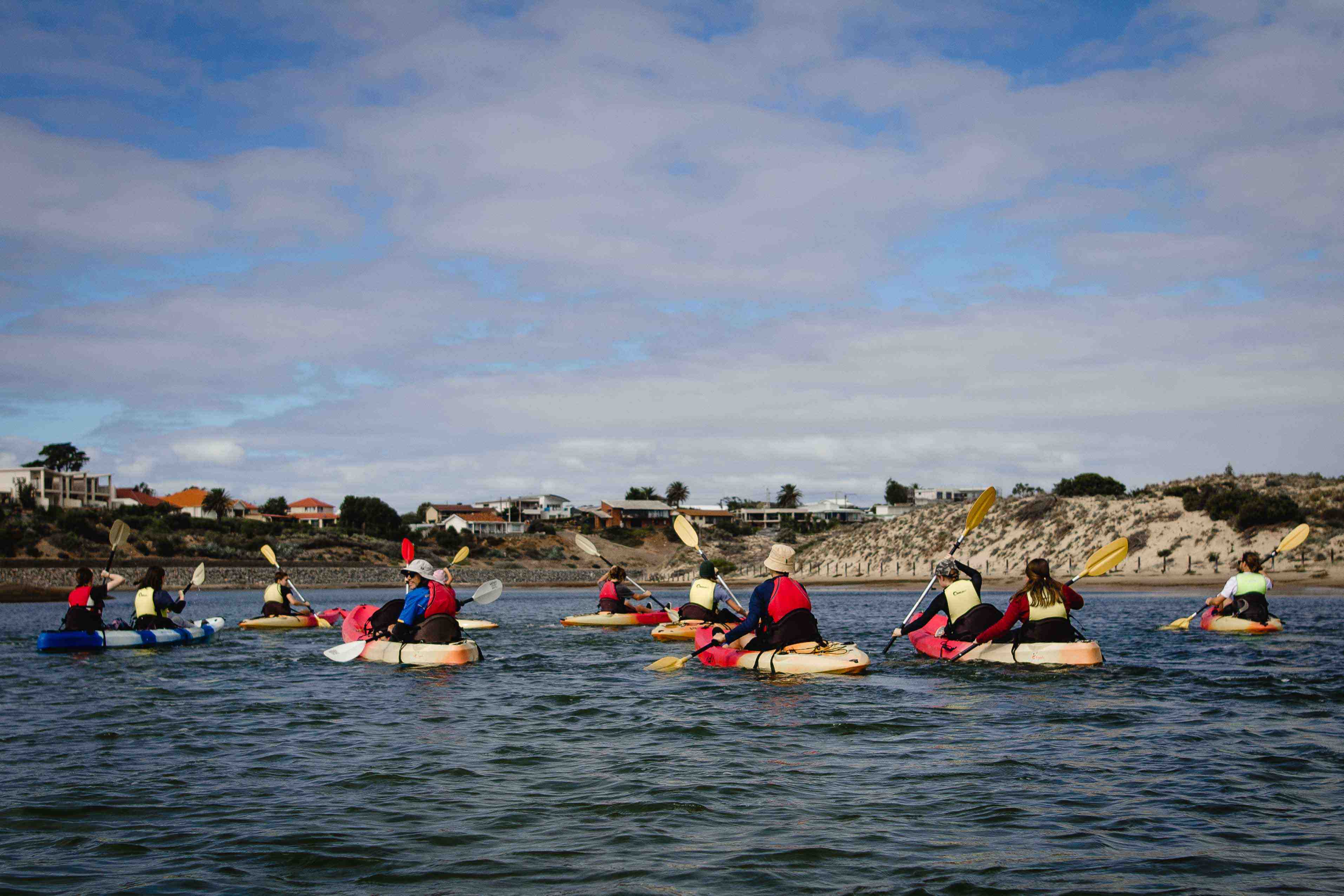 Youth Coastal Ambassadors kayaking at Pt Noarlunga.