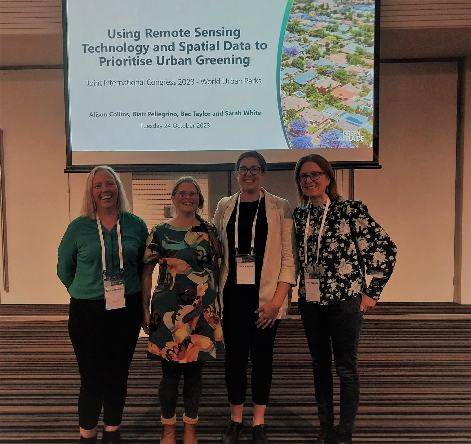 Sarah presenting at the World Urban Parks Congress in 2023.
