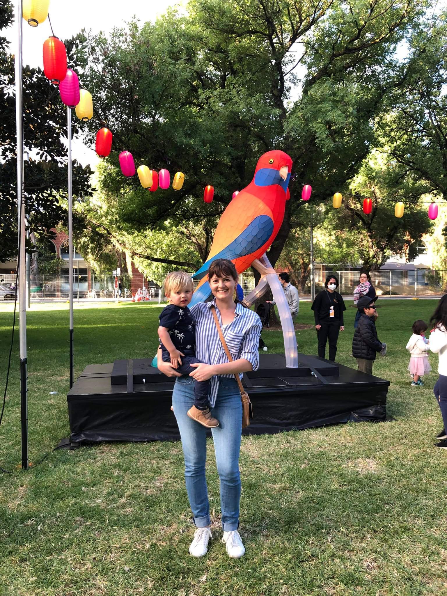 Laura Carrington with the Green Adelaide Adelaide Rosella Lantern