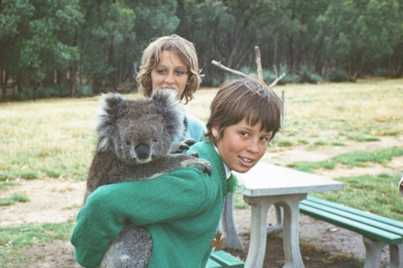 Lindy Lawson holding a koala as a child.